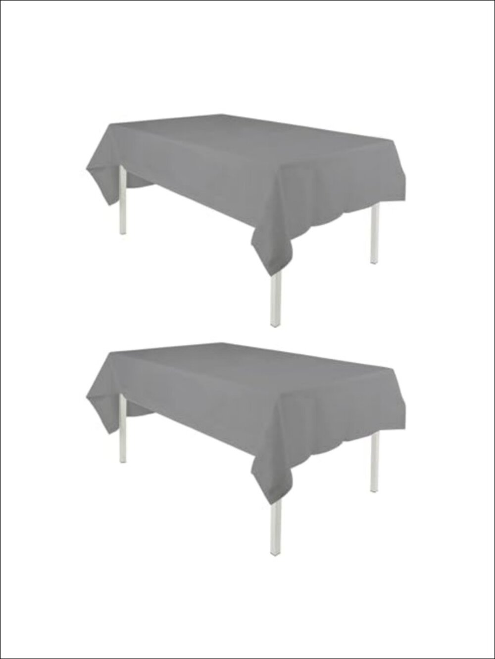2 Pack Grey Tablecloths 60x102 Inch for 6 Feet Rectangle Tables